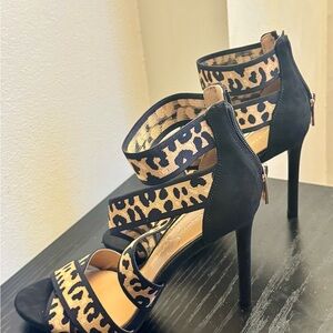 Jessica Simpson Black Leopard Heels